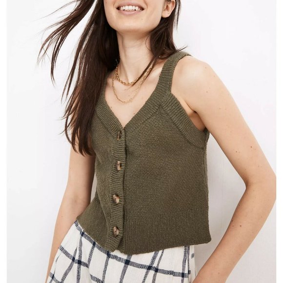 Madewell Wakefield Button Front Sweater Tank Top - Picture 1 of 8